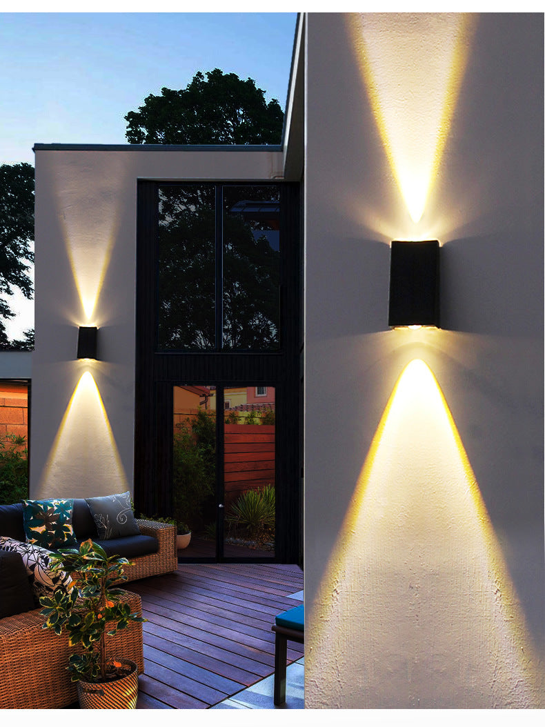 The Prism-Beam Sconce Double Head Outdoor Solar Wall Light