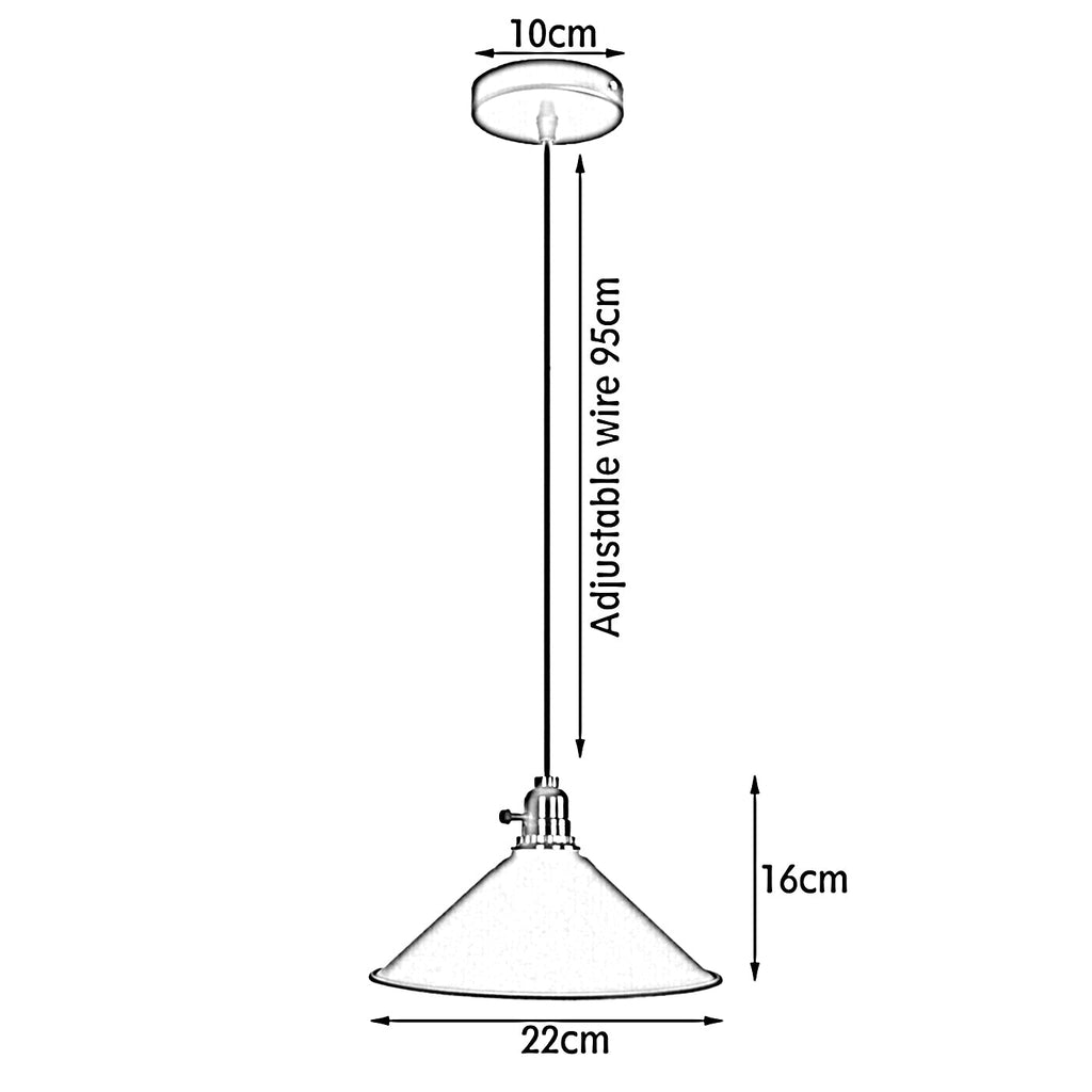 Industrial Vintage Metal Pendant Light Shade Chandelier Navy Blue LampShade~4147
