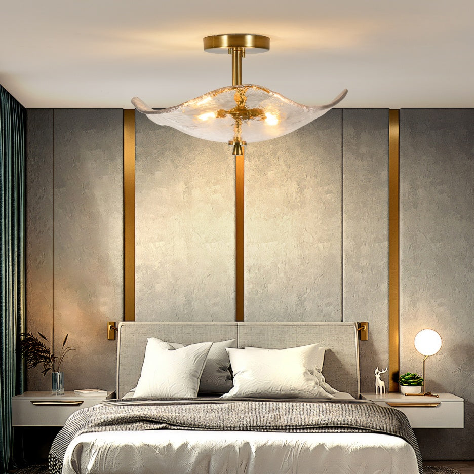 Glass Semi Flush Mount Ceiling Light chandelier