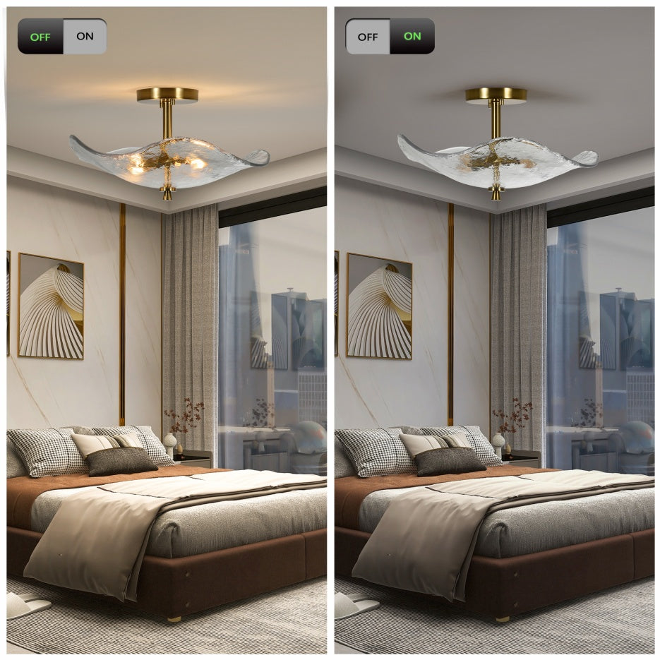 Glass Semi Flush Mount Ceiling Light chandelier