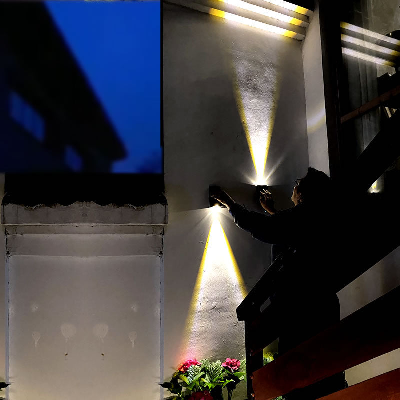 The Prism-Beam Sconce Double Head Outdoor Solar Wall Light