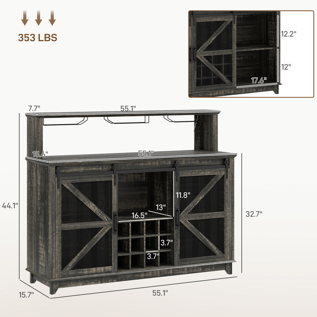 Coffee Bar Cabinet with Lights