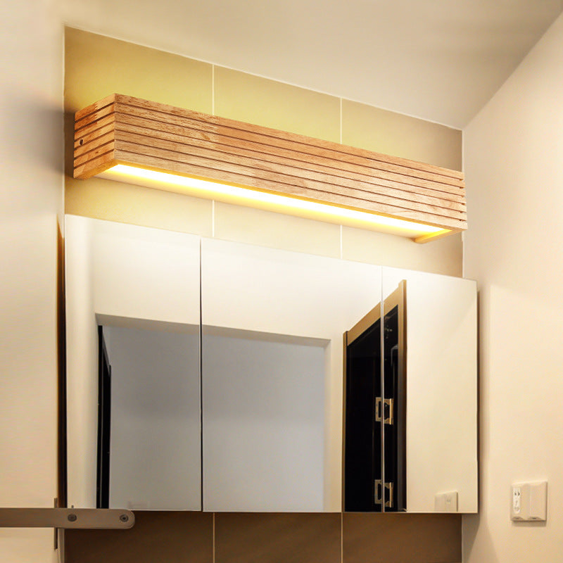 Solid Wood LED Bathroom light