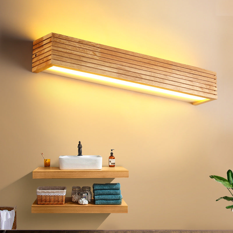Solid Wood LED Bathroom light