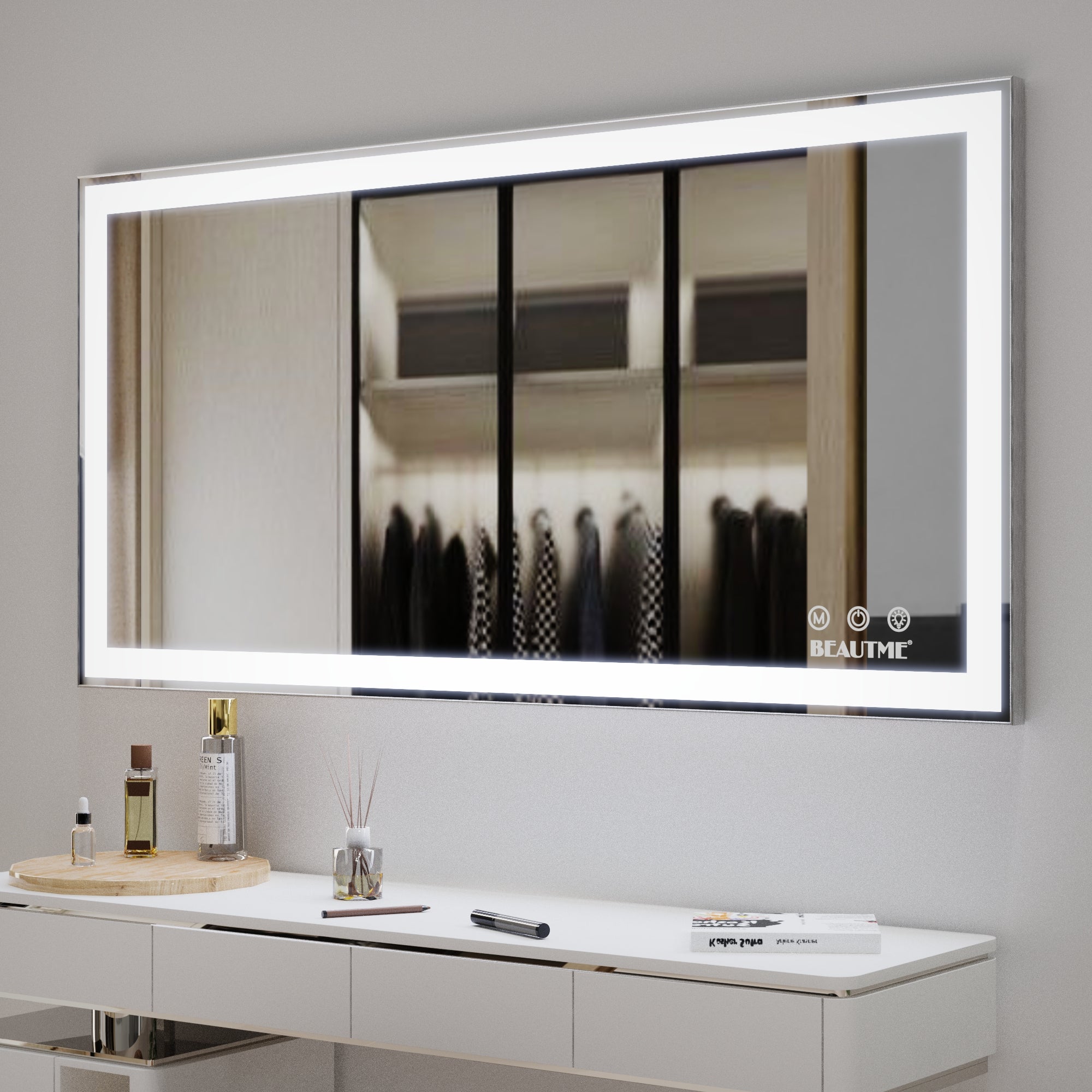 LED bathroom makeup mirror wall mounteed