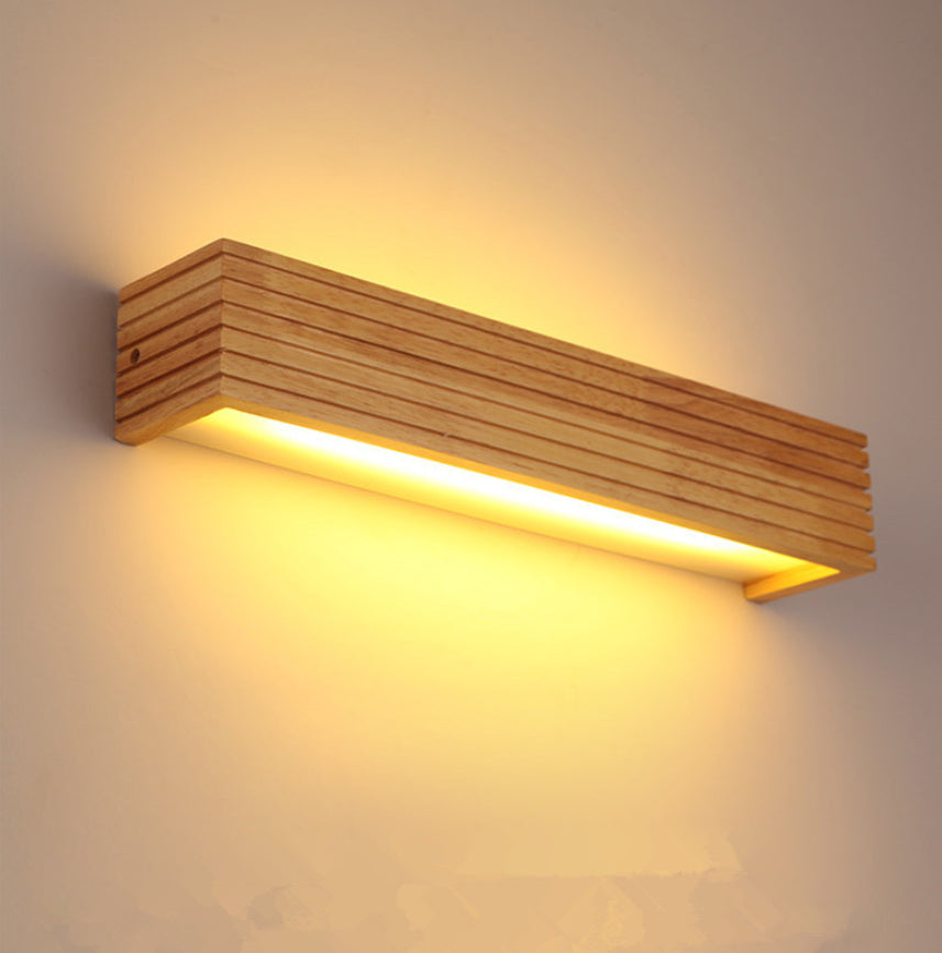 Solid Wood LED Bathroom light