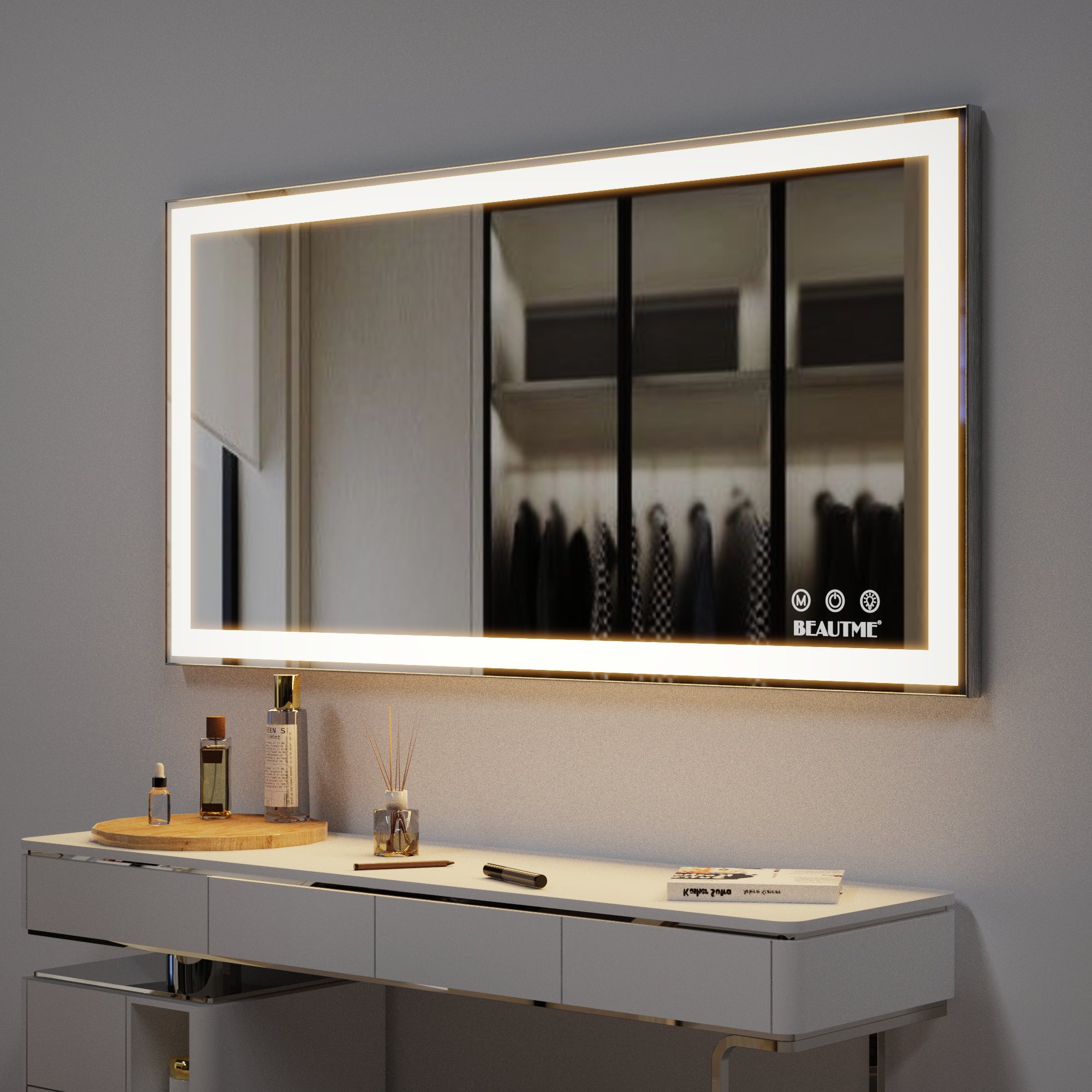 LED bathroom makeup mirror wall mounteed