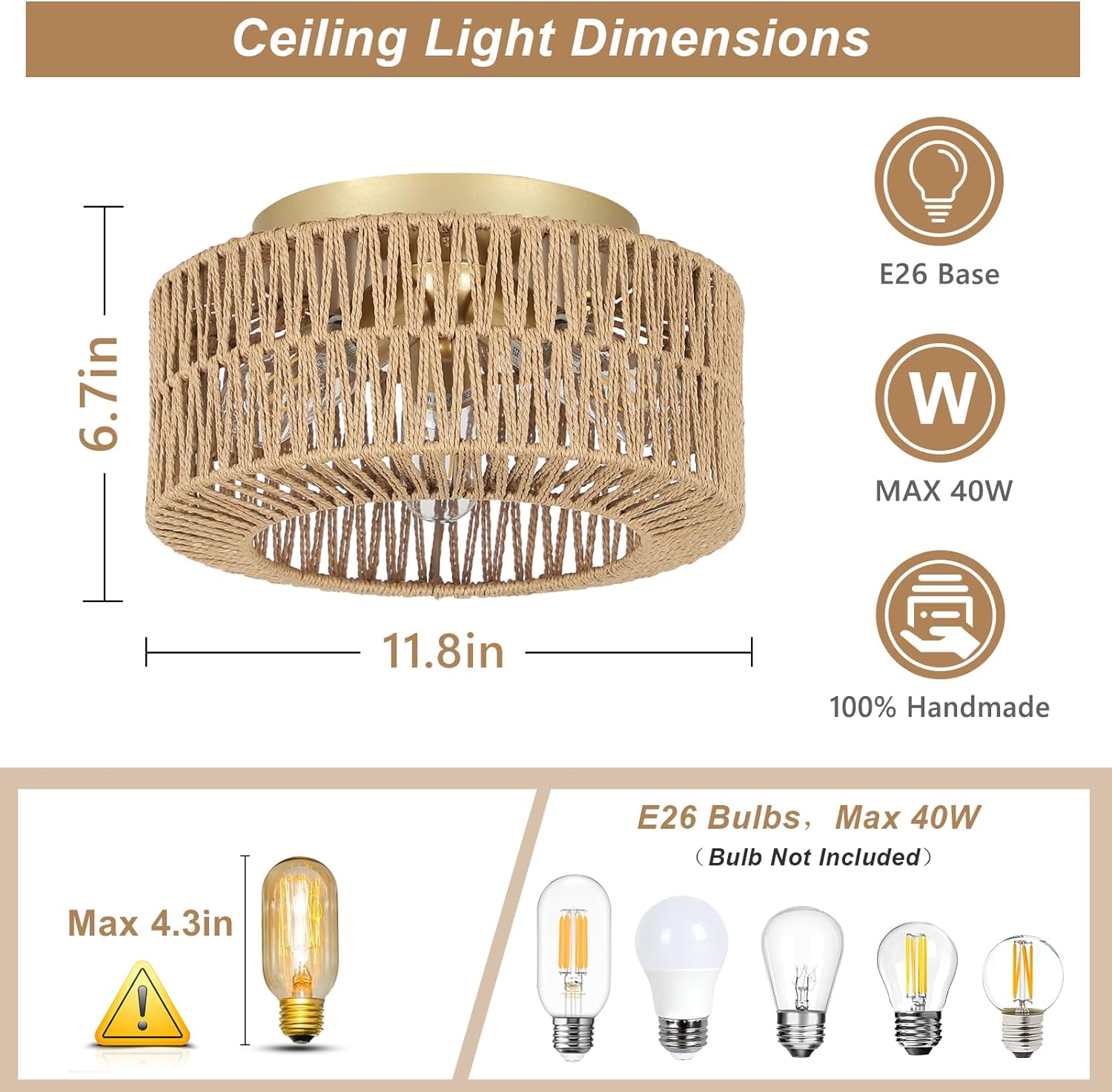 Rattan Ceiling Light