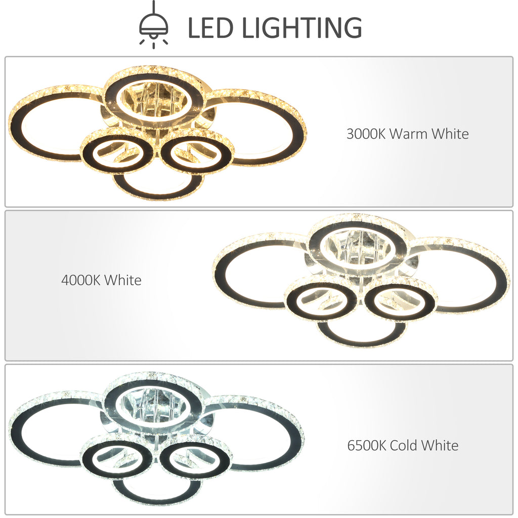 Elegant LED Chandelier with 6 Rings