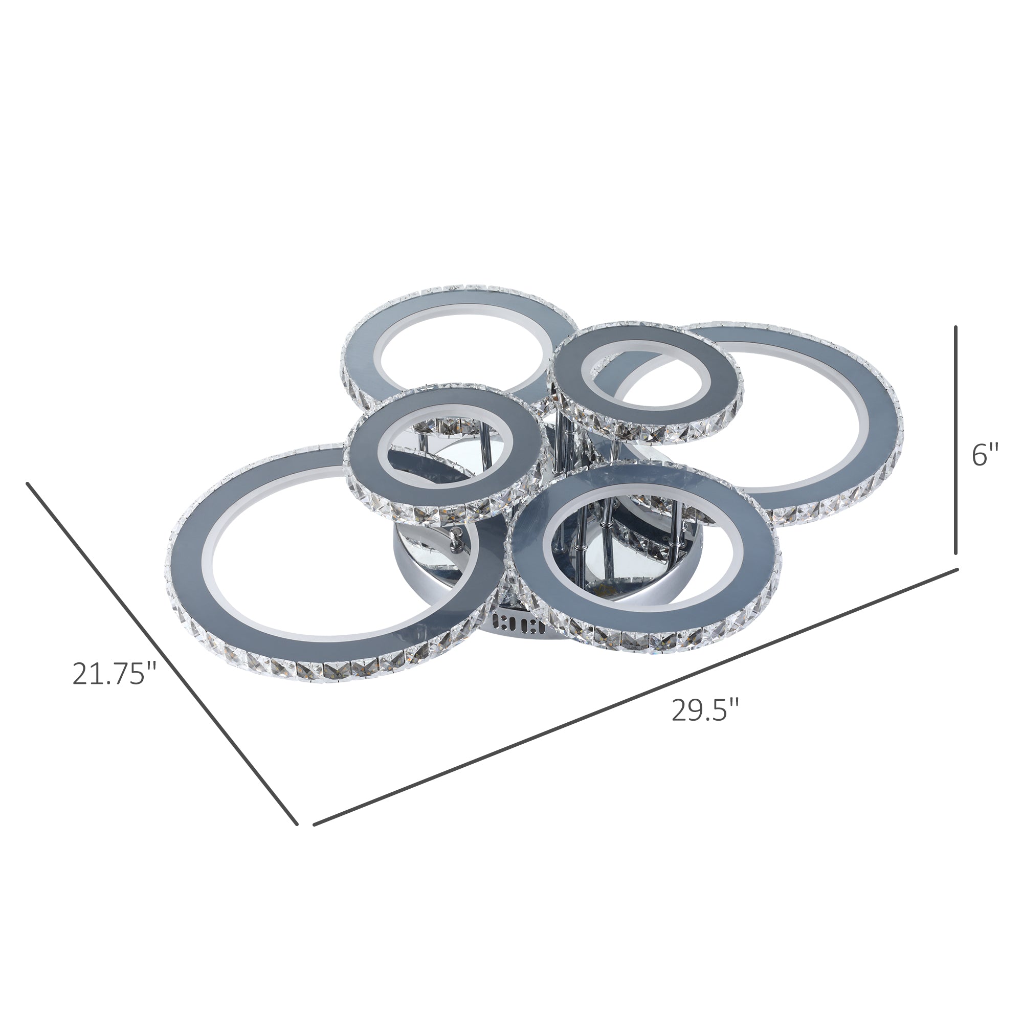 Elegant LED Chandelier with 6 Rings