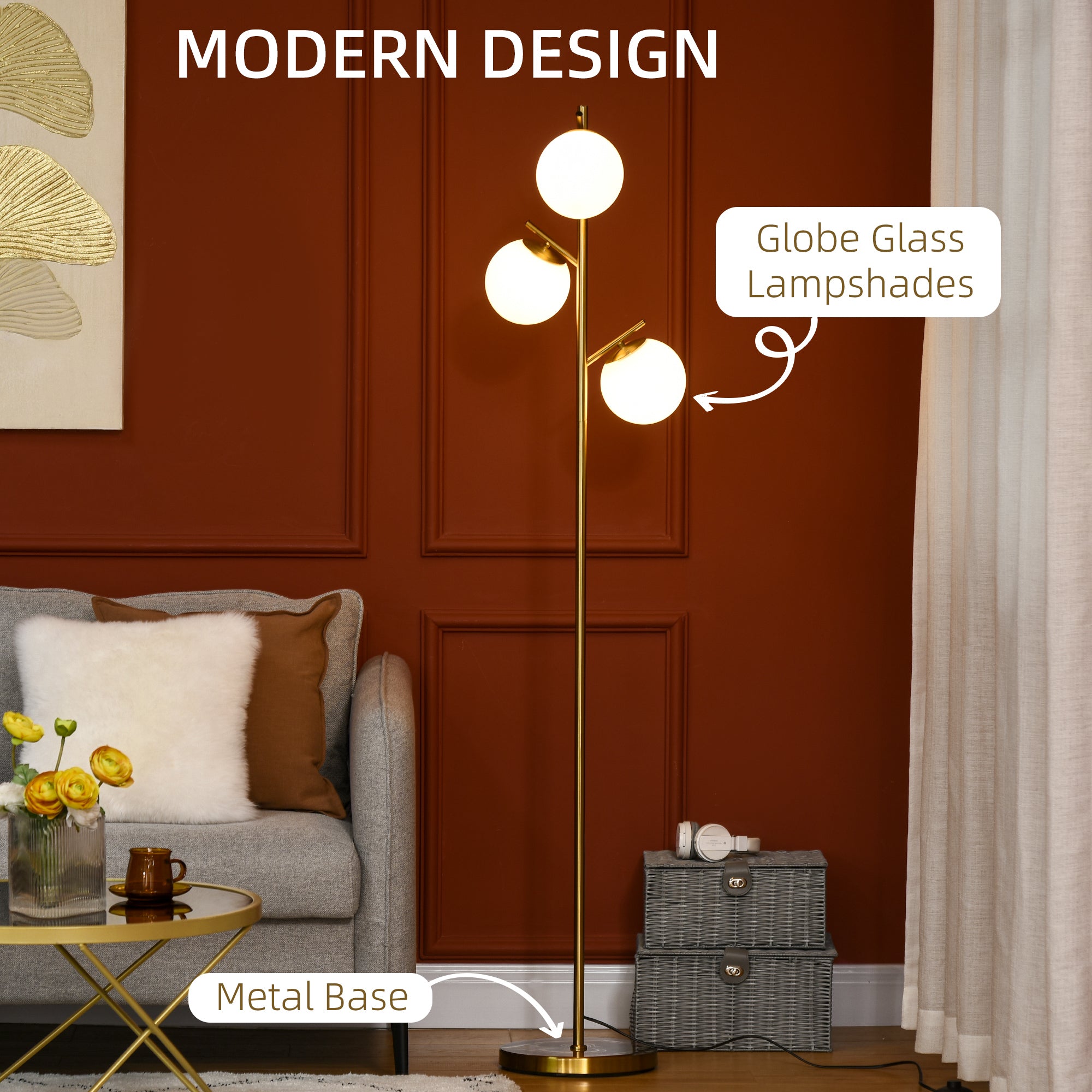 Modern 3-Light Floor Lamp