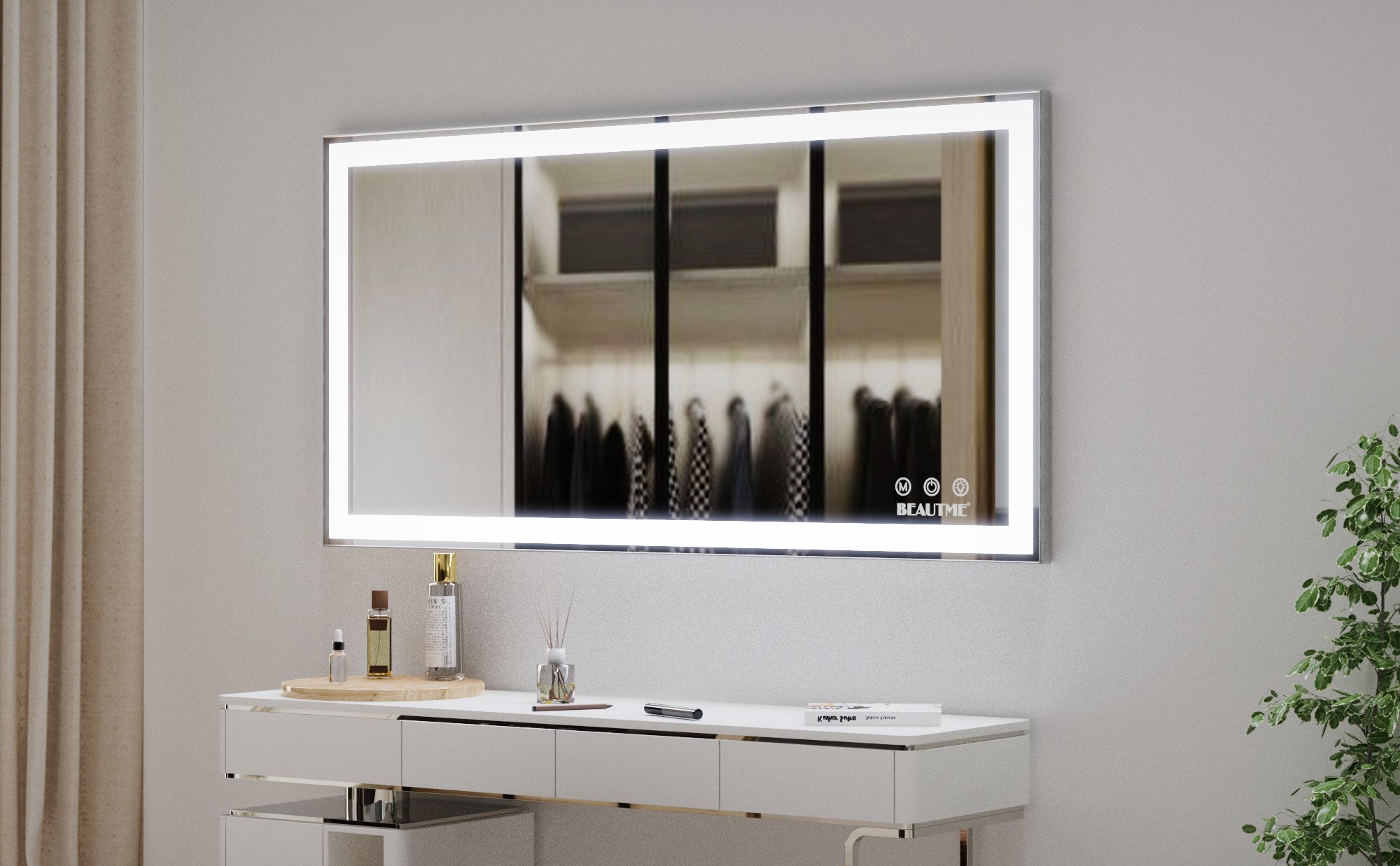 LED bathroom makeup mirror wall mounteed