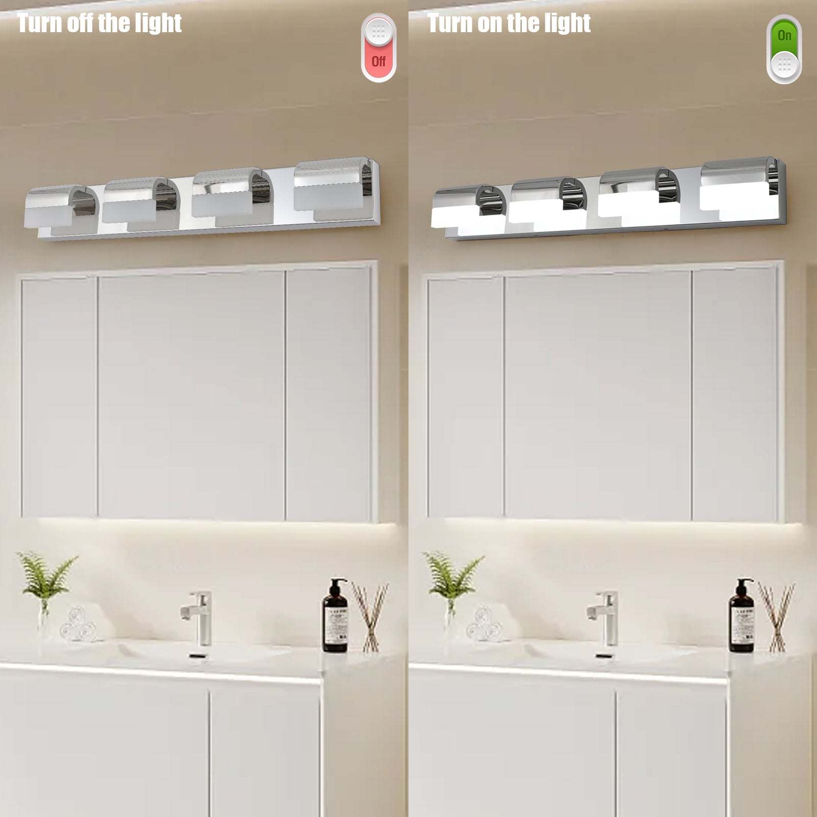 Modern Bathroom Vanity Lighting 4-Light LED