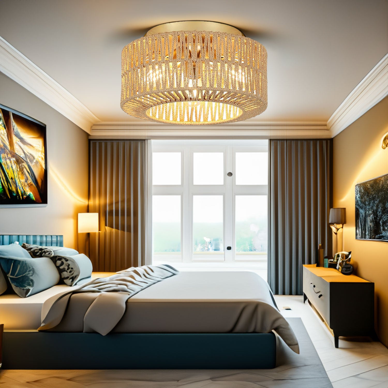 Rattan Ceiling Light