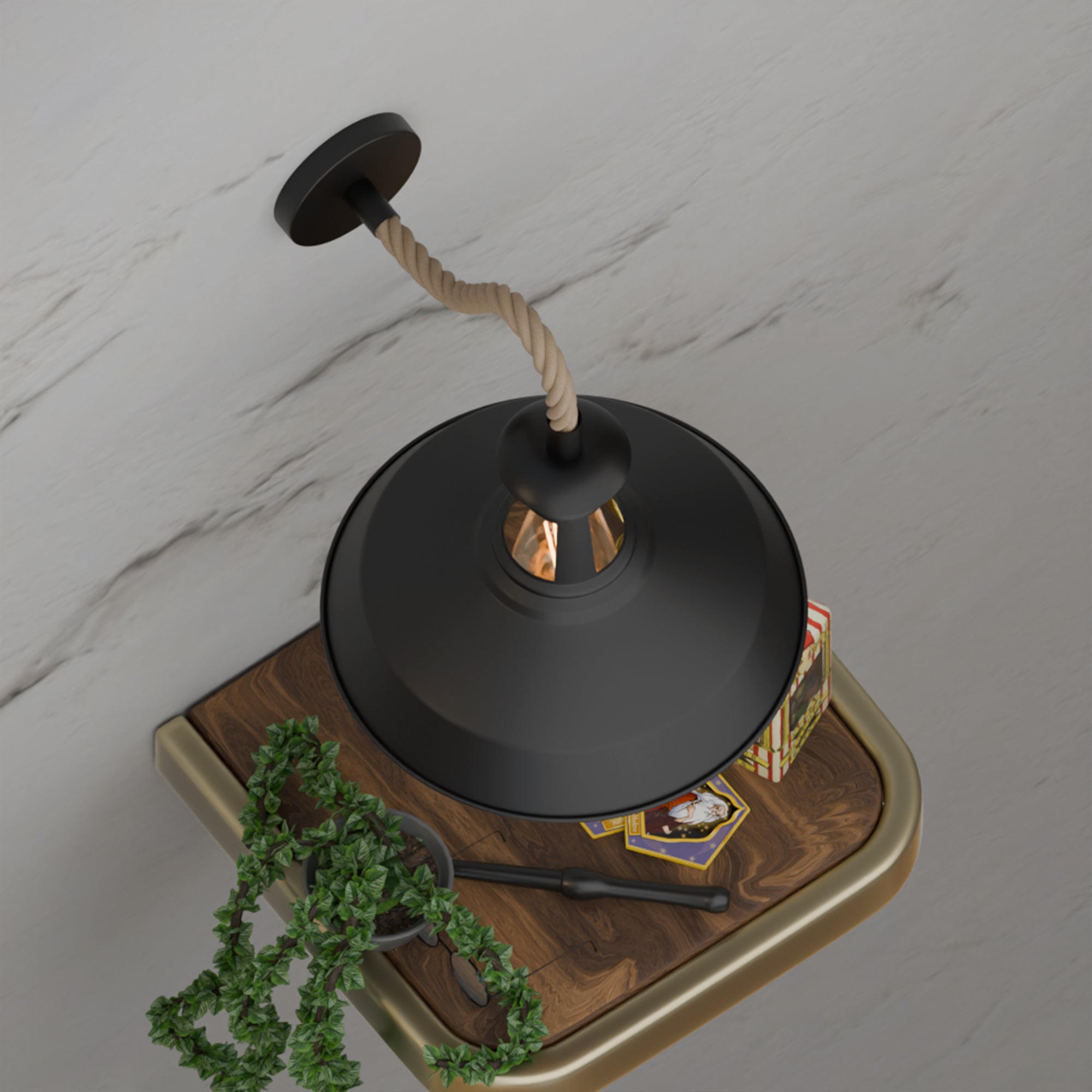 Vintage Hemp Rope Wall Sconce | 30cm Barn Slotted Metal Shade ~6481