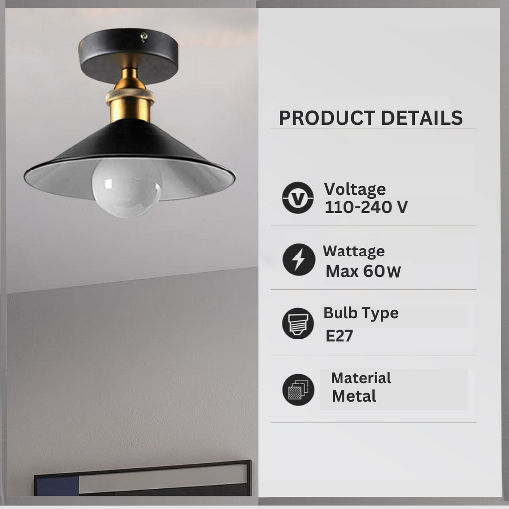 Ceiling Light Round Cone Down Lights Bathroom Kitchen Living Room Ceiling Lamp~1349