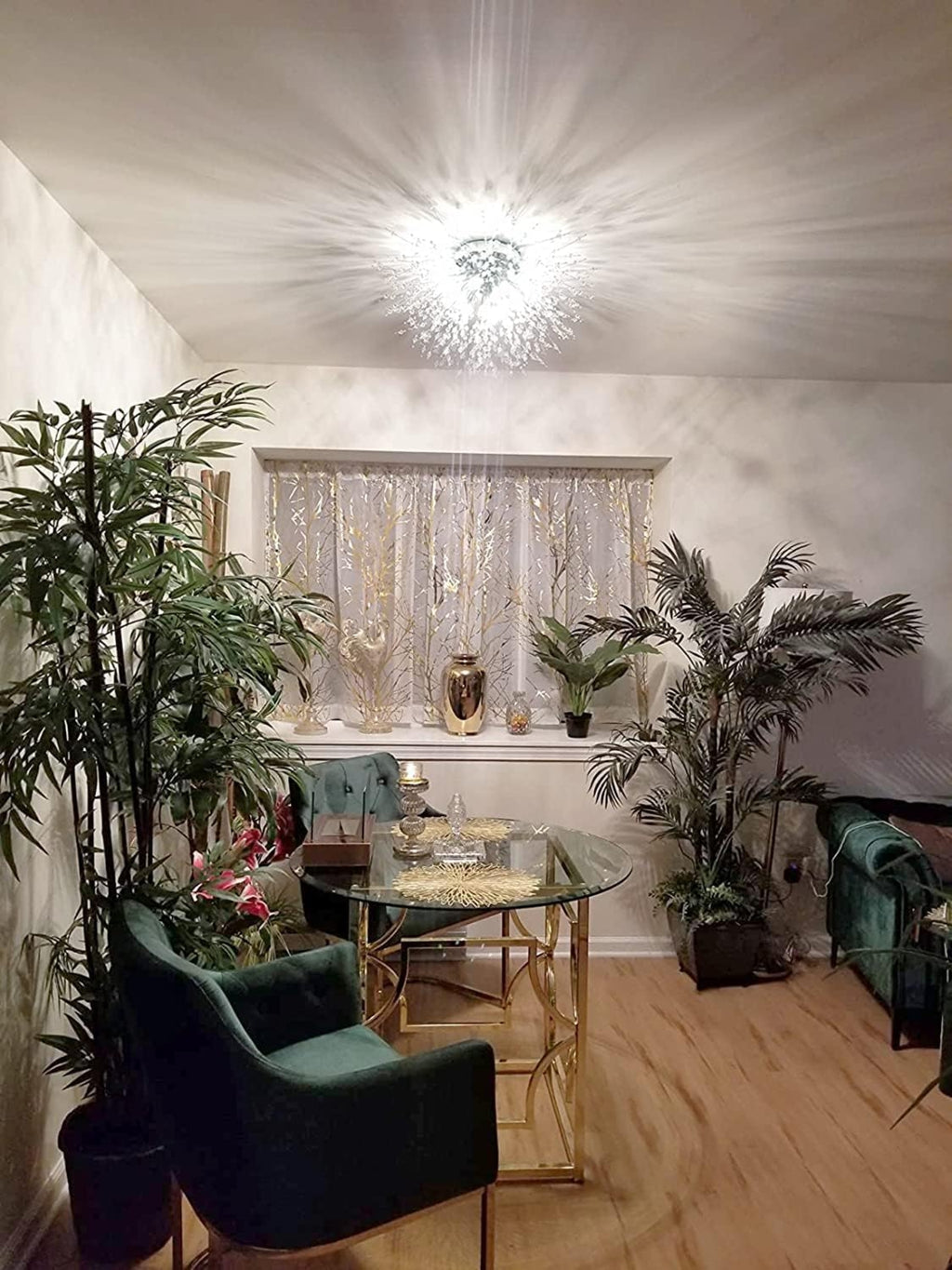 Crystal Flush Mount Ceiling Light Chandelier