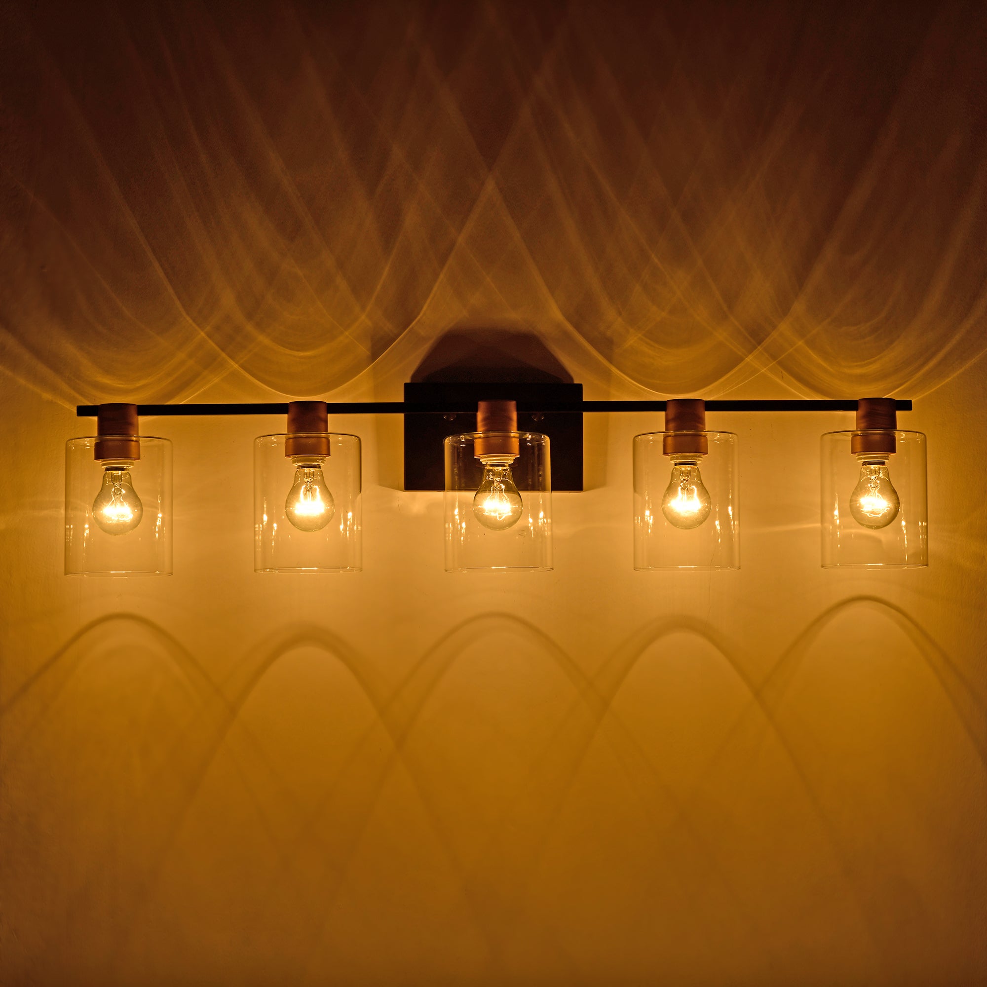 5-Light Matte Black Matte Gold Color Bathroom Light Fixtures