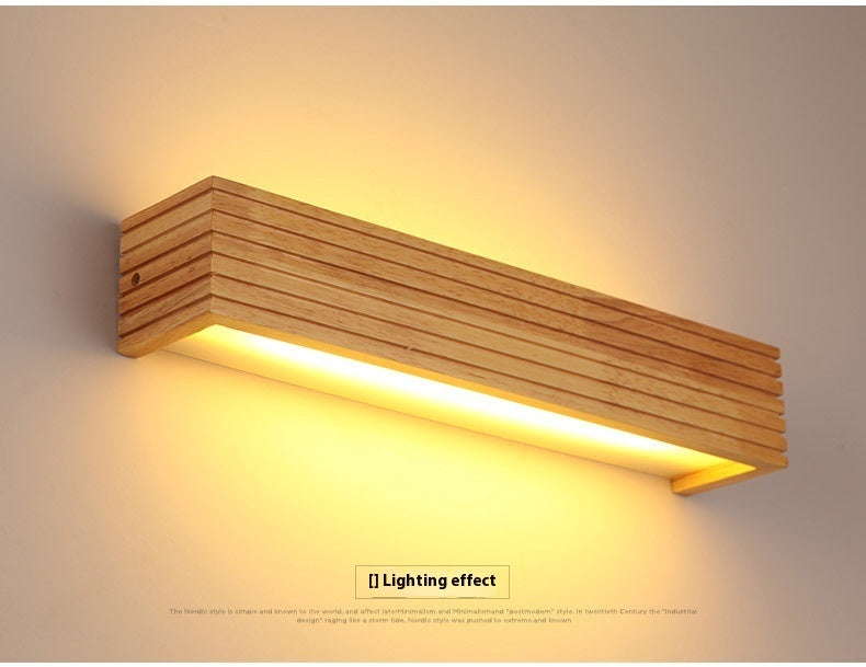 Solid Wood LED Bathroom light