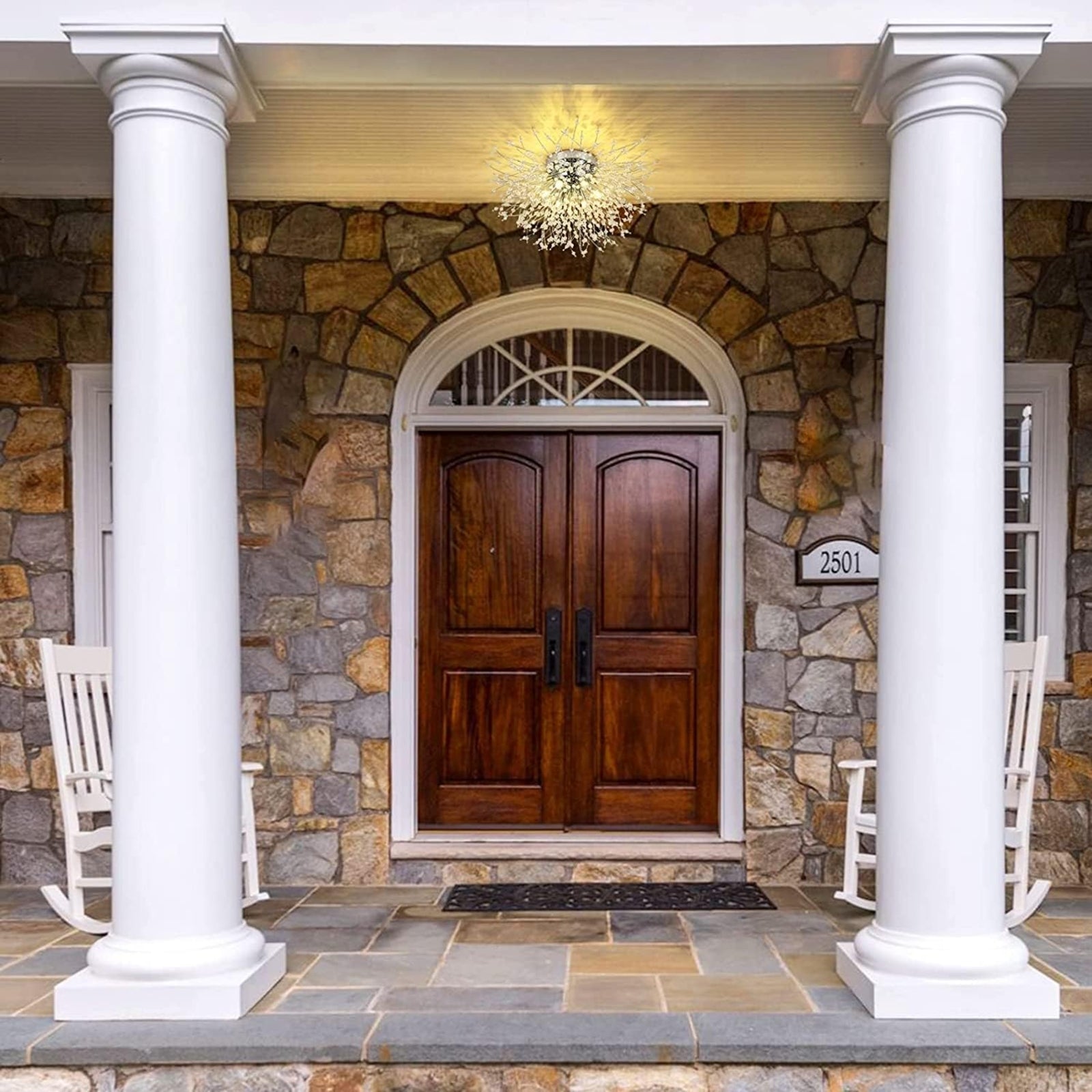 Crystal Flush Mount Ceiling Light Chandelier