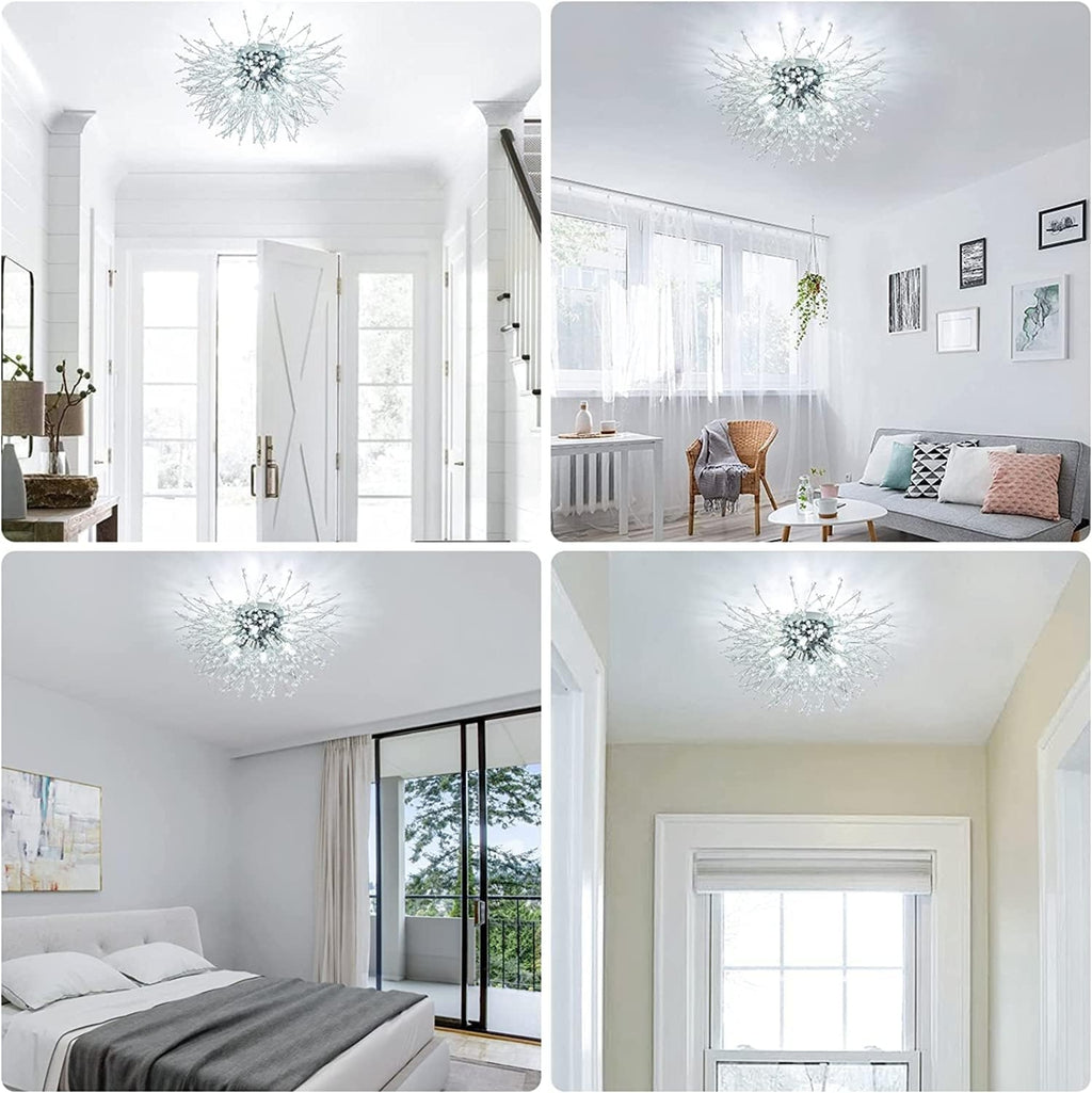 Crystal Flush Mount Ceiling Light Chandelier