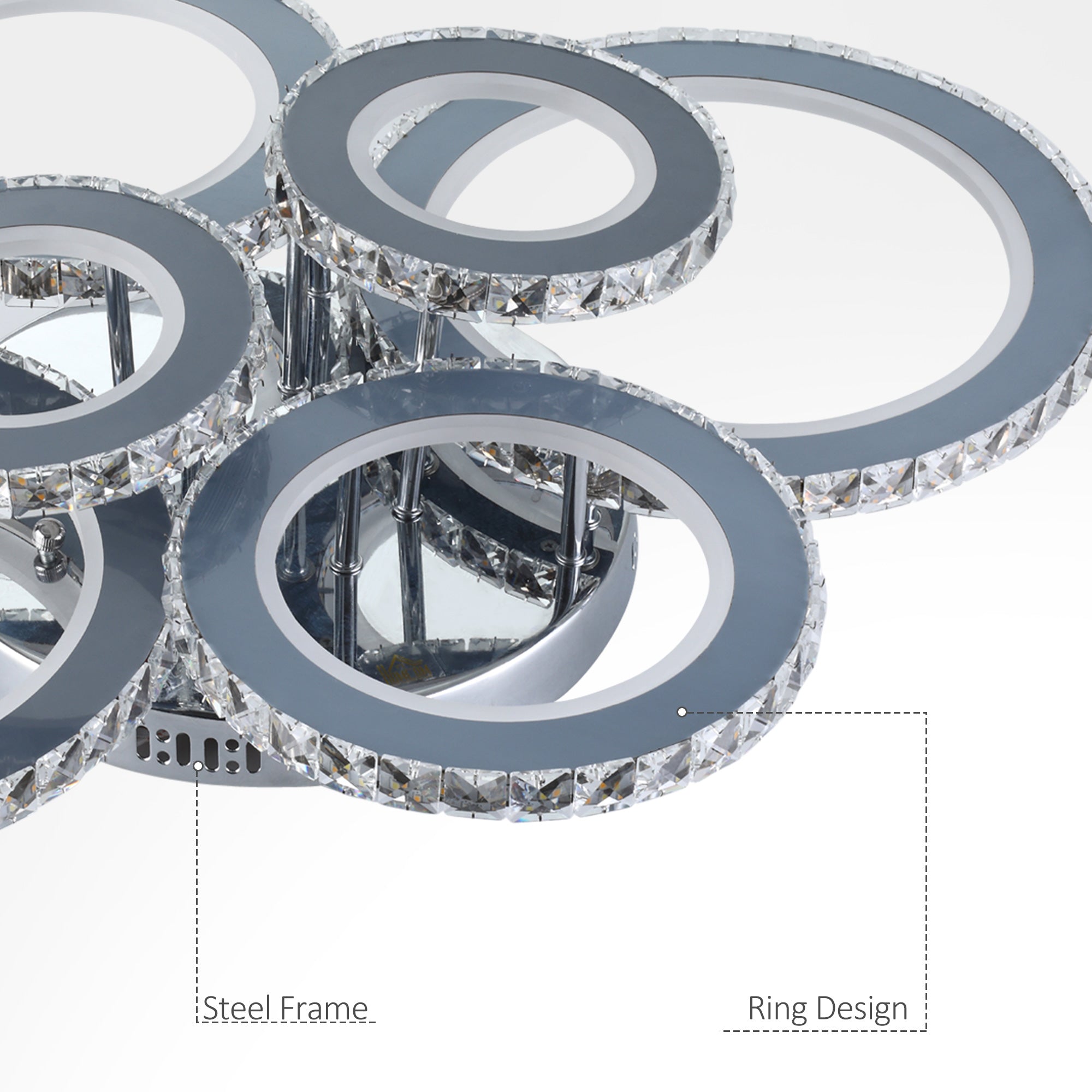 Elegant LED Chandelier with 6 Rings