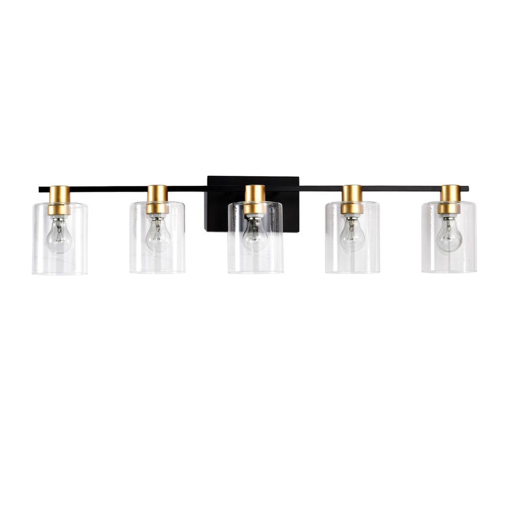5-Light Matte Black Matte Gold Color Bathroom Light Fixtures