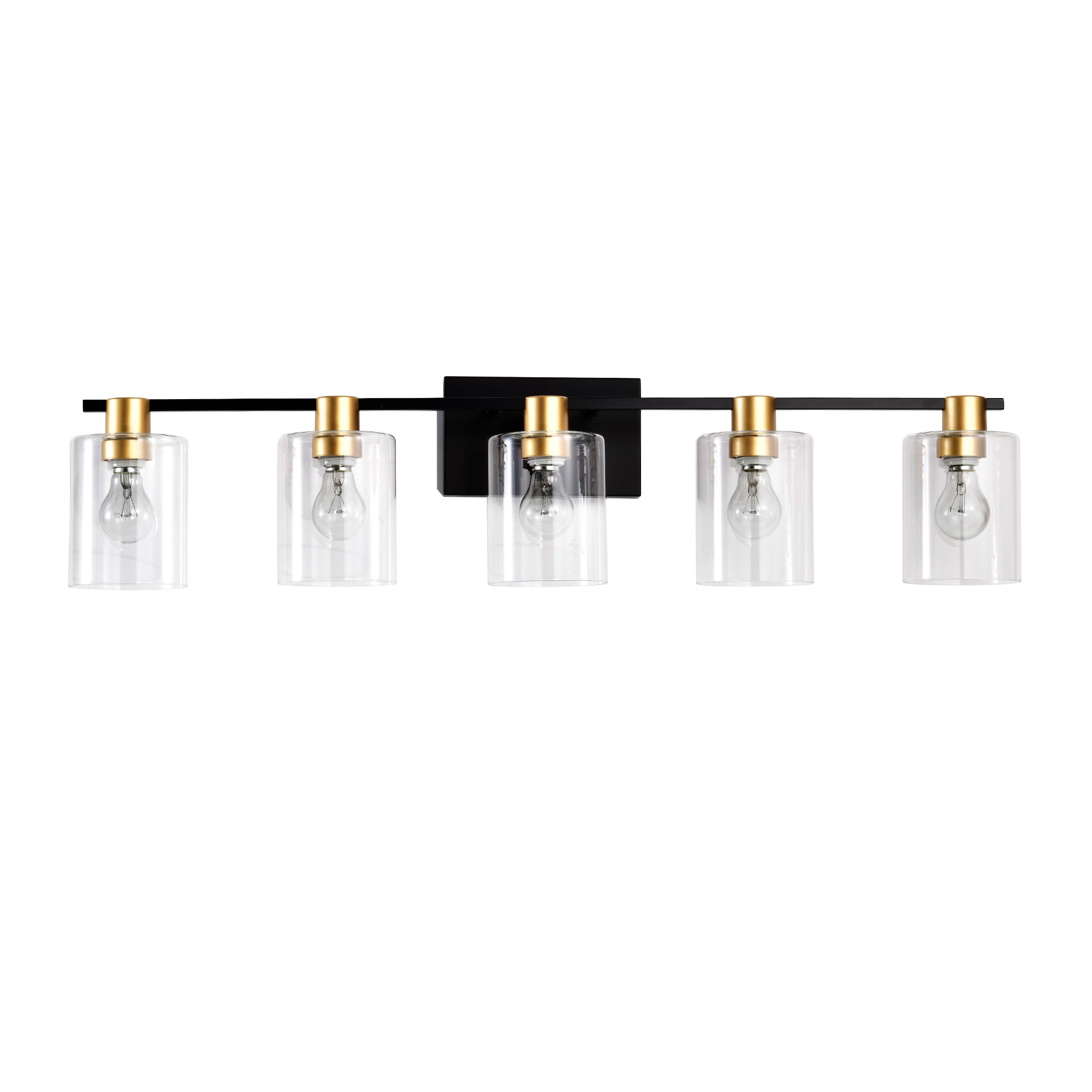 5-Light Matte Black Matte Gold Color Bathroom Light Fixtures